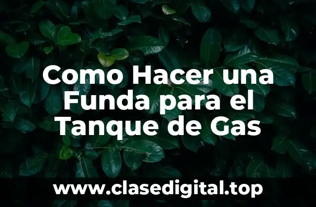 ¿Qué es una Funda para el Tanque de Gas y Para Qué Sirve?
