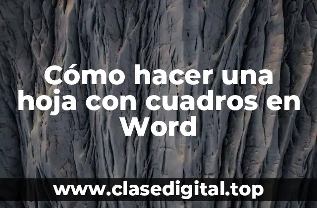 Cómo hacer una hoja con cuadros en Word
