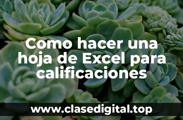 Como hacer una hoja de Excel para calificaciones