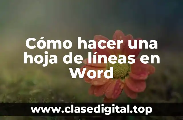Cómo hacer una hoja de líneas en Word