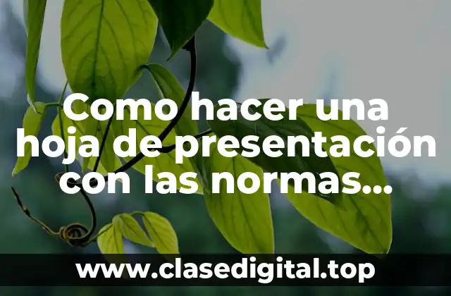 ¿Qué es una hoja de presentación según las normas Icntec?
