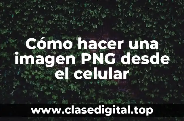 Cómo hacer una imagen PNG desde el celular