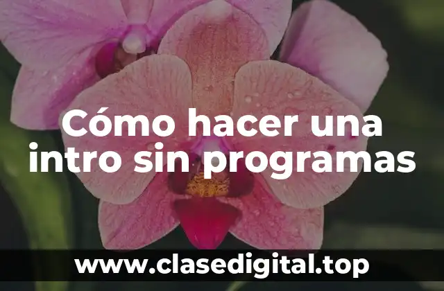 Cómo hacer una intro sin programas