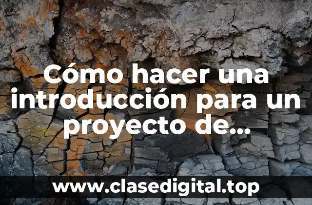 Cómo hacer una introducción para un proyecto de investigación ejemplos