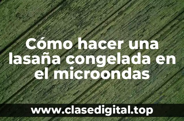 ¿Qué es una lasaña congelada y cómo se usa en el microondas?