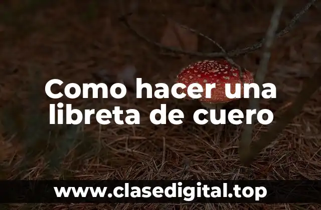 Como hacer una libreta de cuero