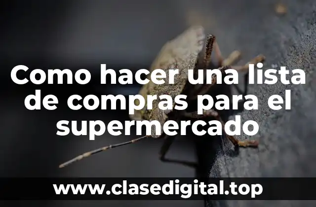Como hacer una lista de compras para el supermercado
