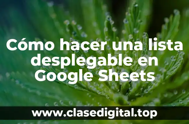 Cómo hacer una lista desplegable en Google Sheets