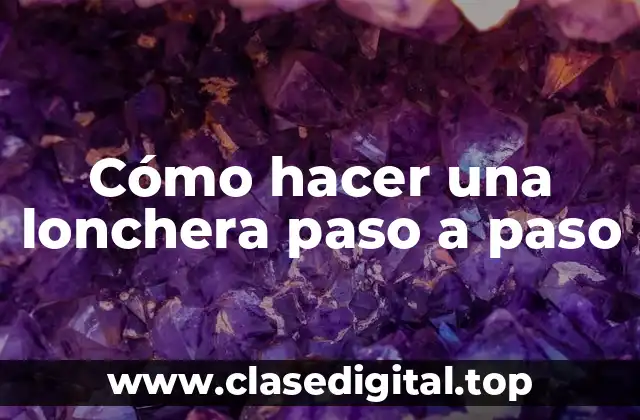 Cómo hacer una lonchera paso a paso