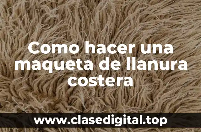 Como hacer una maqueta de llanura costera