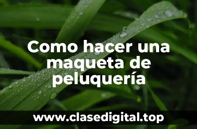 Como hacer una maqueta de peluquería