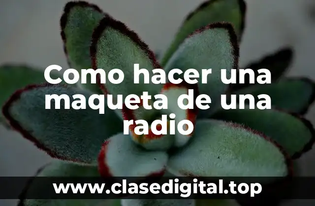 Como hacer una maqueta de una radio