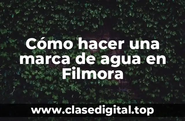 Cómo hacer una marca de agua en Filmora