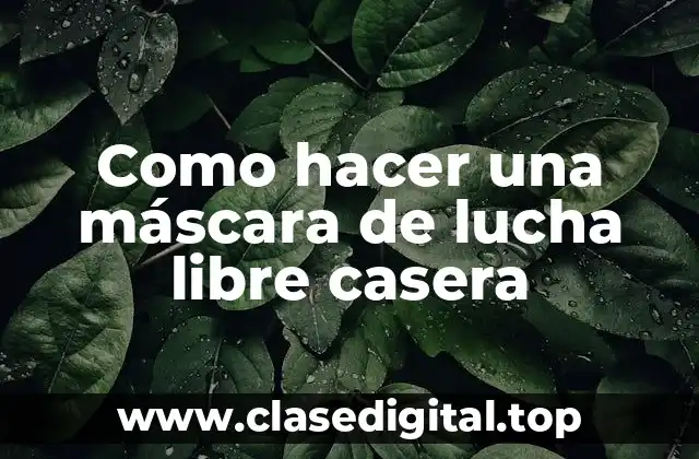 Como hacer una máscara de lucha libre casera