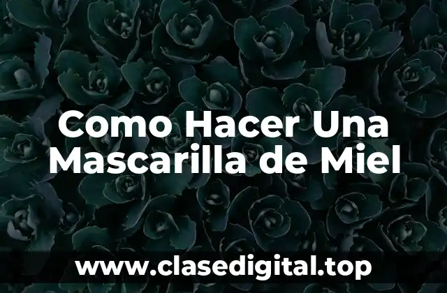 Como Hacer Una Mascarilla de Miel
