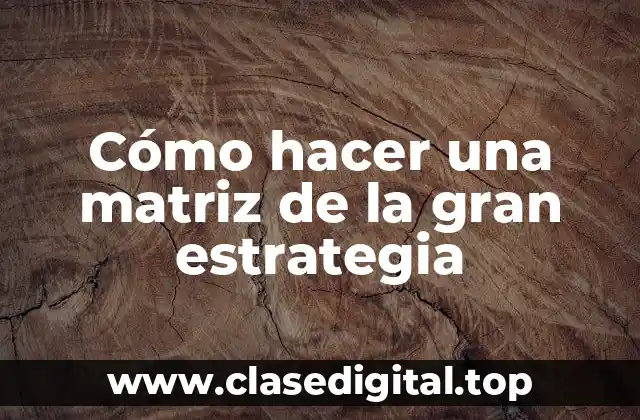 Cómo hacer una matriz de la gran estrategia