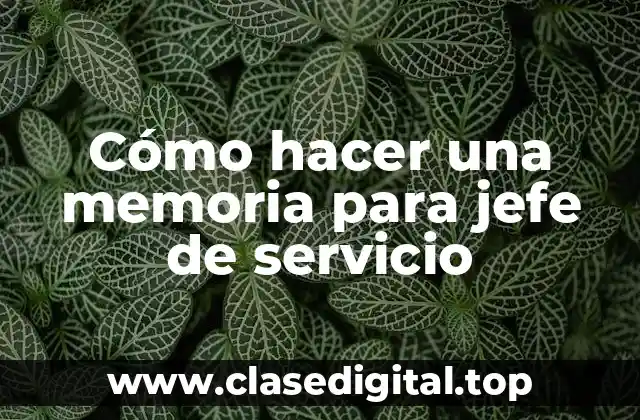 Cómo hacer una memoria para jefe de servicio