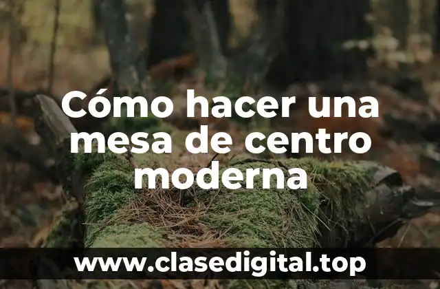Cómo hacer una mesa de centro moderna