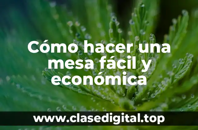 Cómo hacer una mesa fácil y económica