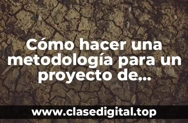 Cómo hacer una metodología para un proyecto de investigación