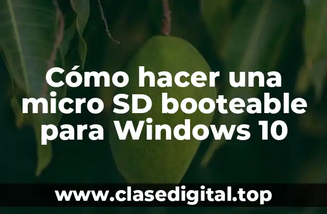 Cómo hacer una micro SD booteable para Windows 10