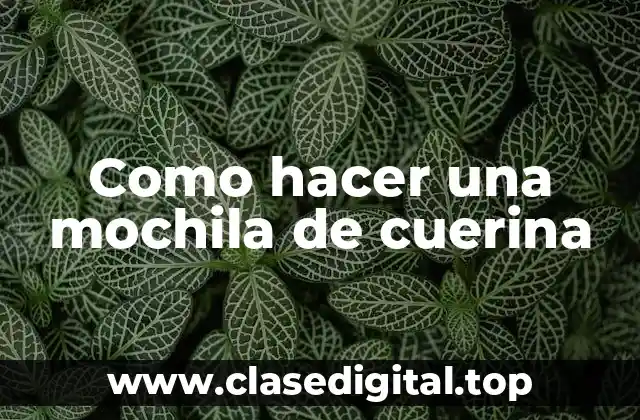 Como hacer una mochila de cuerina