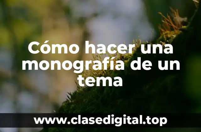 Cómo hacer una monografía de un tema