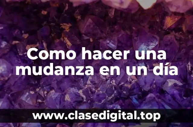 Como hacer una mudanza en un día