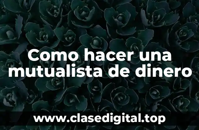 Como hacer una mutualista de dinero