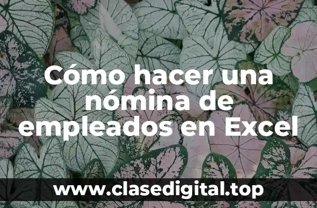 Cómo hacer una nómina de empleados en Excel