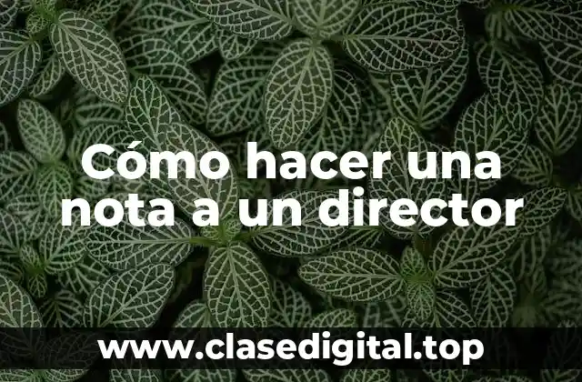Cómo hacer una nota a un director