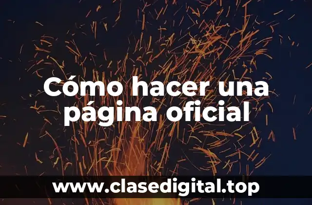 Cómo hacer una página oficial