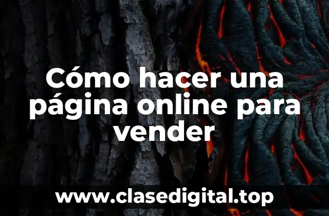 Cómo hacer una página online para vender