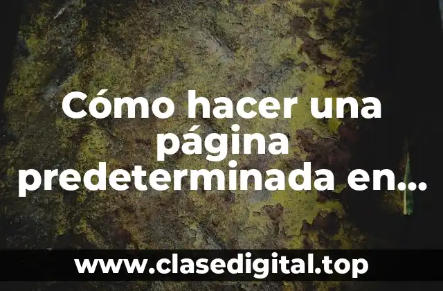 Cómo hacer una página predeterminada en YouTube