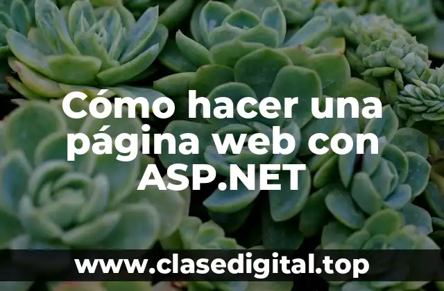 Cómo hacer una página web con ASP.NET