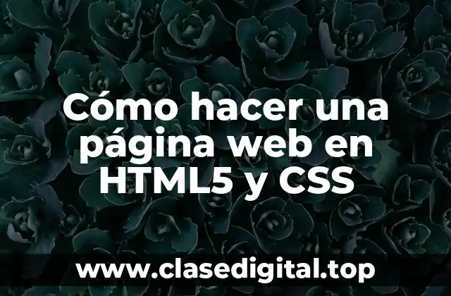 Cómo hacer una página web en HTML5 y CSS