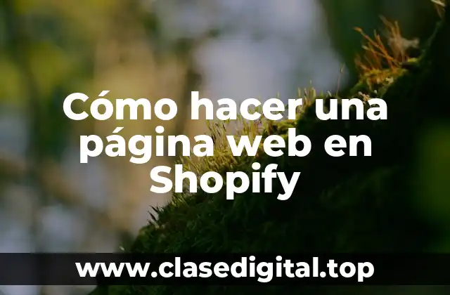 Cómo hacer una página web en Shopify
