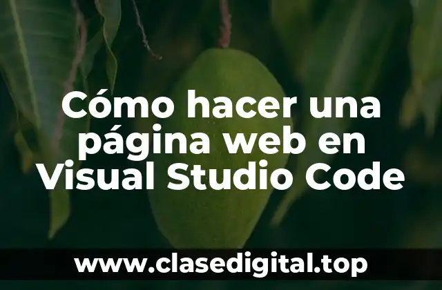 Cómo hacer una página web en Visual Studio Code