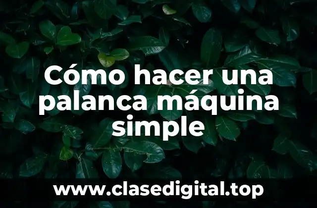 Cómo hacer una palanca máquina simple
