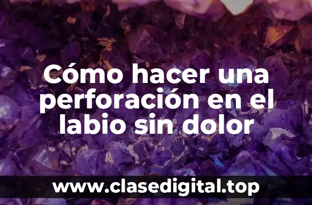 Cómo hacer una perforación en el labio sin dolor