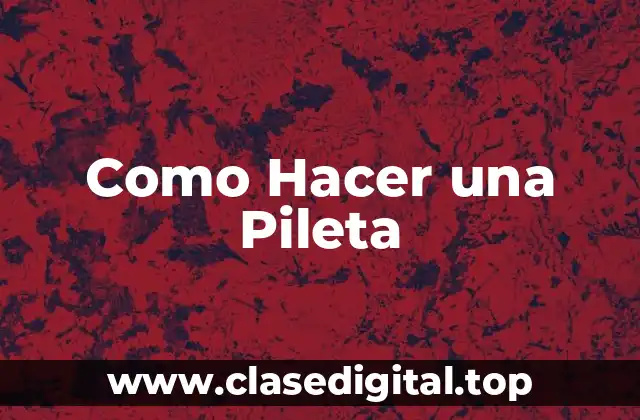 Como Hacer una Pileta