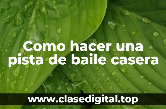 ¿Qué es una pista de baile casera y para qué sirve?