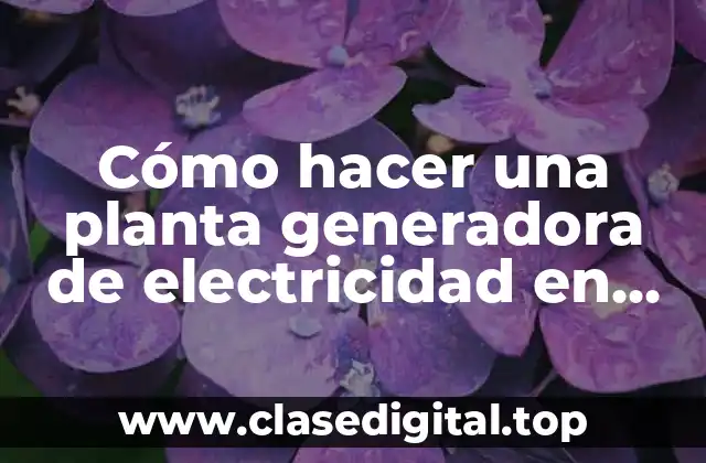 Cómo hacer una planta generadora de electricidad en maqueta