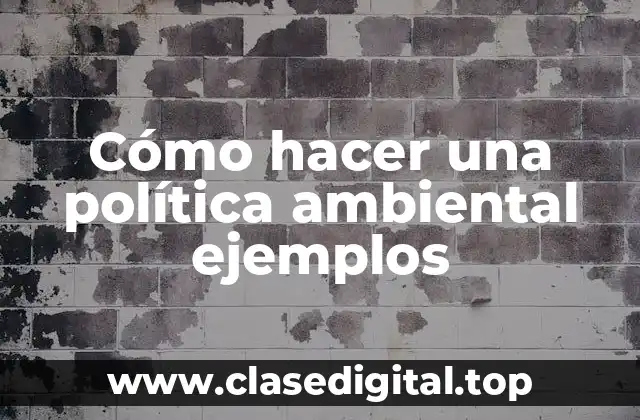 Cómo hacer una política ambiental ejemplos