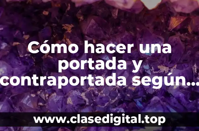 Cómo hacer una portada y contraportada según normas ICONTech