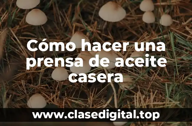 Cómo hacer una prensa de aceite casera