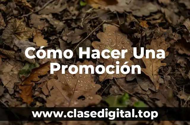 Cómo Hacer Una Promoción