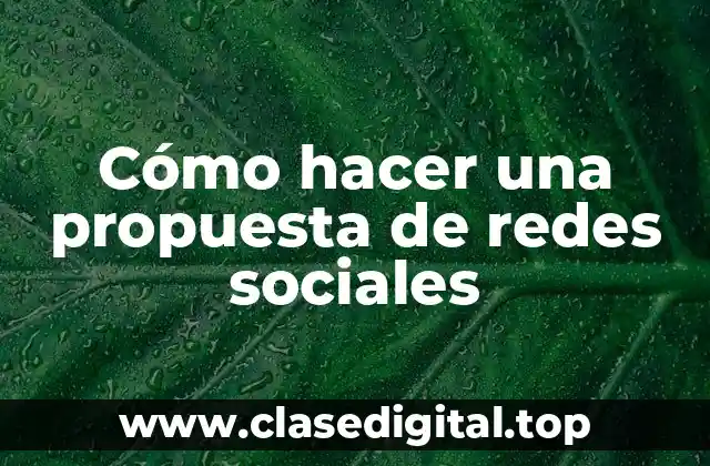 Cómo hacer una propuesta de redes sociales
