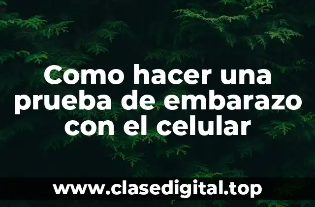 Como hacer una prueba de embarazo con el celular