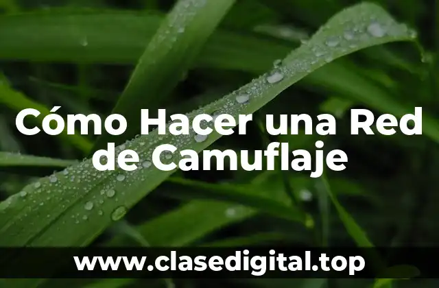 Cómo Hacer una Red de Camuflaje